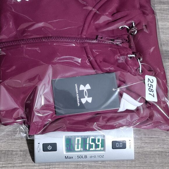 Under Armour Storm Fleece Hoodie Men's Large Maroon White Sweatshirt Sweater NEW - Picture 14 of 14
